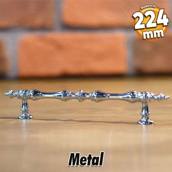 Şehzade Kulp Mobilya Mutfak Dolabı Çekmece Dolap Kulpları Kapak Kulpu Kulbu Krom 224 mm Metal ürün görseli 1