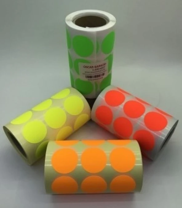30MM NEON YUVARLAK ETİKET 1.000 ADET ürün görseli 1