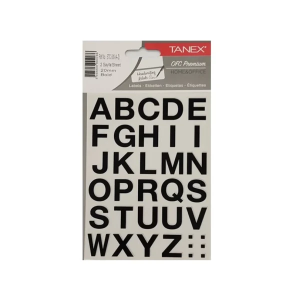 TANEX STC-509 HARF ETİKETİ 20mm 2Lİ POŞET ürün görseli 1
