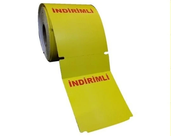 TERMAL KARTON RAF ETİKETİ SARI İNDİRİMLİ 135X100 250 ADET ürün görseli 1