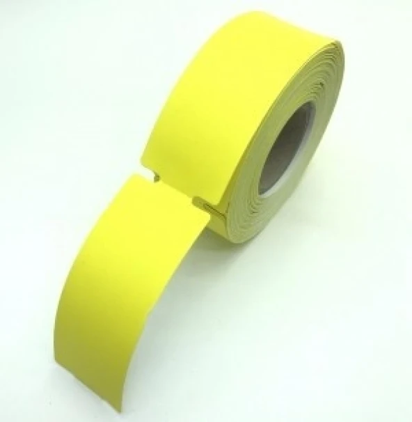 TERMAL KARTON RAF ETİKETİ SARI KENARI ÇENTİKLİ 100X38 350 ADET ürün görseli 1