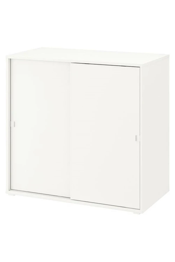 Vıhals Beyaz Renk Sürgü Kapaklı Dolap 95x47x90 Cm ürün görseli 1
