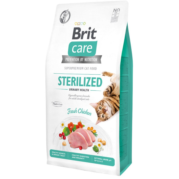 Brit care sterilized urinary 7kg tahılsız tavuklu kısırlaştırılmış kedi maması üriner sistem sağlığı ürün görseli 1