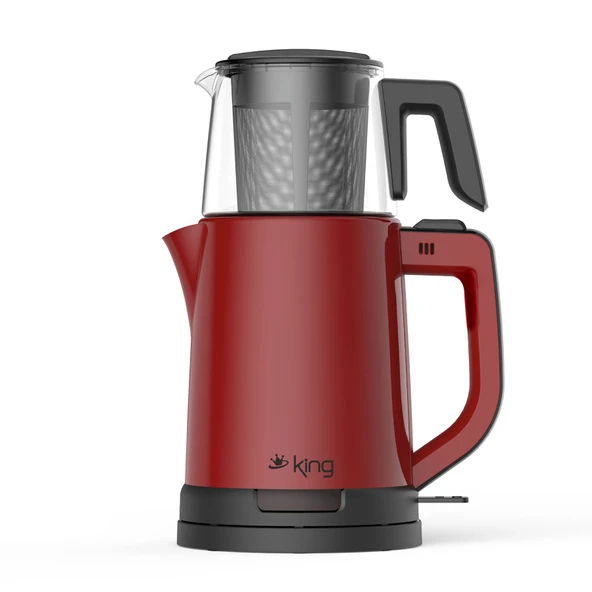 KİNG TEA PRO KCM332 PLASTİK ÇAY MAKİNESİ KIRMIZI ürün görseli 1