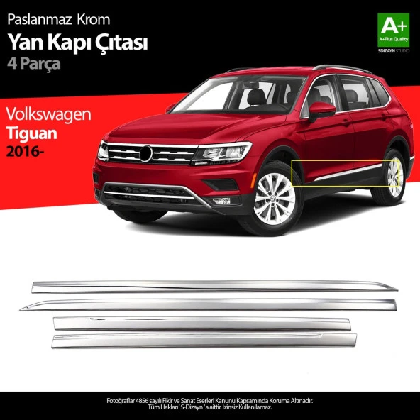 Volkswagen Tiguan Uyumlu Krom Yan Kapı Çıtası 4 Parça. 2020 Ve Üzeri ürün görseli 1