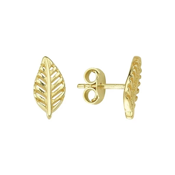 14 Ayar Altın Yaprak Küpe 1,14 gr ürün görseli 1