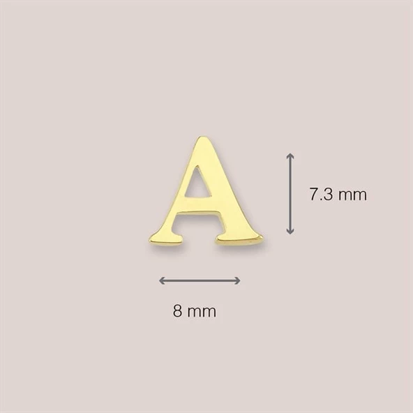 14 Ayar Altın A Harf Küpe 0,45 gr - Resim 4