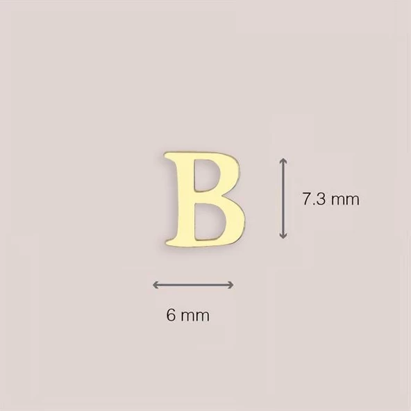 14 Ayar Altın B Harf Küpe 0,45 gr - Resim 5