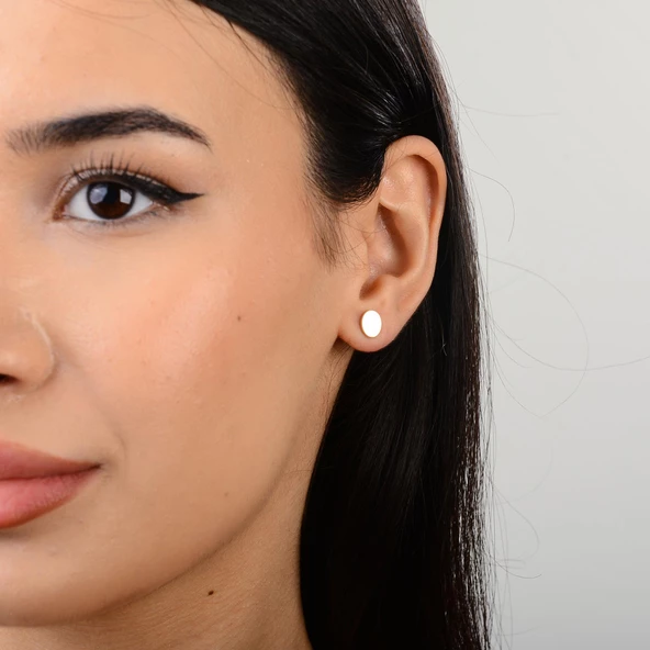 14 Ayar Altın Oval Küpe 1,14 gr ürün görseli 1