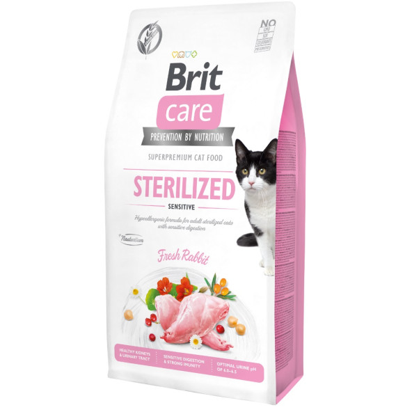 Brit care sterilized sensitive 7kg tahılsız tavşanlı kısırlaştırılmış kedi maması hassas kedi ürün görseli 1