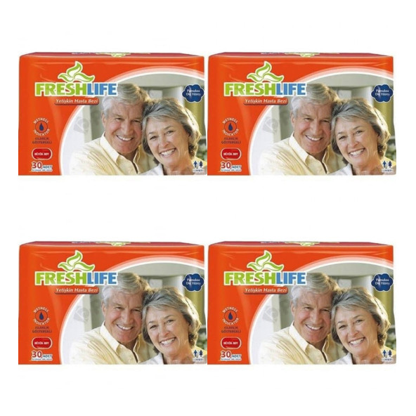 Freshlife Yetişkin Hasta Bezi Belbantlı XL Ekstra Büyük Boy 30'lu 4 Paket ürün görseli 1