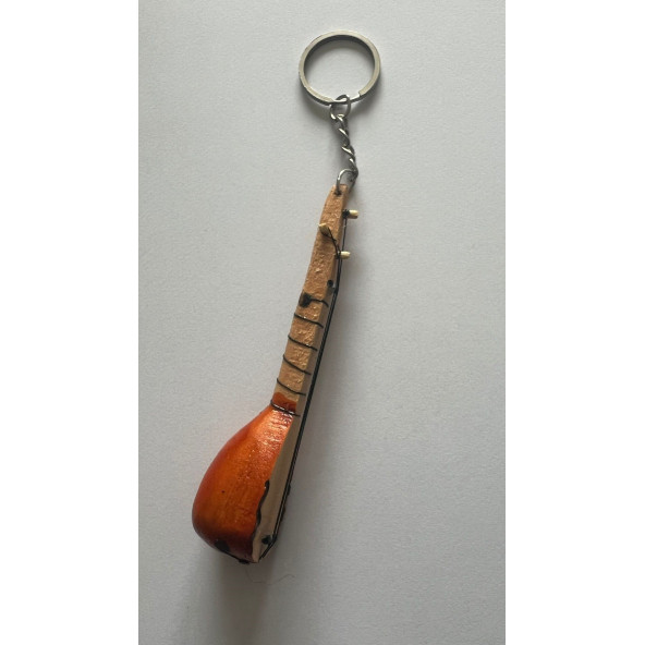 El Yapımı Minyatür Anahtarlık Bağlama Saz Araba Süsü 10 cm ürün görseli 1