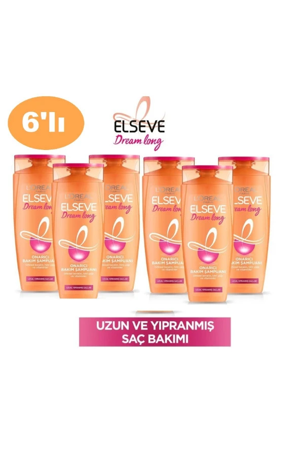 Elseve Dream Long Onarıcı Bakım Şampuanı 390ml X6 Adet ürün görseli 1