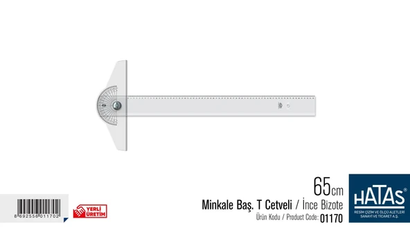 Hatas Minkale (Oynar) Başlı Plastik T Cetveli 65cm / 01170 ürün görseli 1