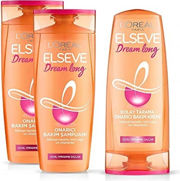 Loreal Paris Elseve Dream Long Şampuan ve Saç Kremi 3'lü Set Şampuan ürün görseli 1