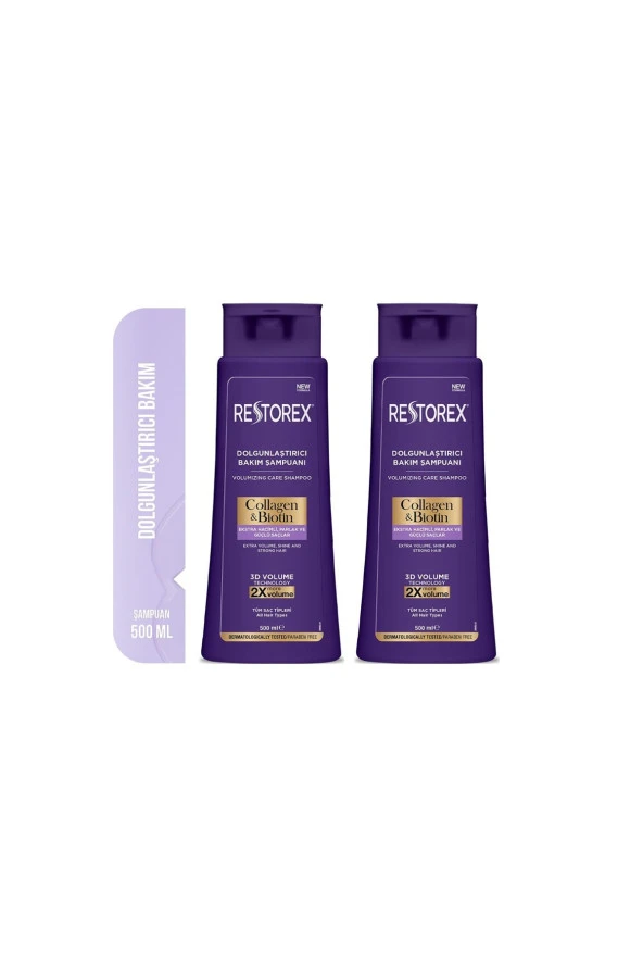 Restorex Collagen&biotin Dolgunlaştırıcı Şampuan 500 Ml 2 Adet ürün görseli 1