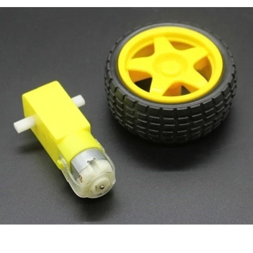 Arduino Robot Tekerlek ve DC Motor Seti - Redüktörlü Motor 250 rp ürün görseli 1