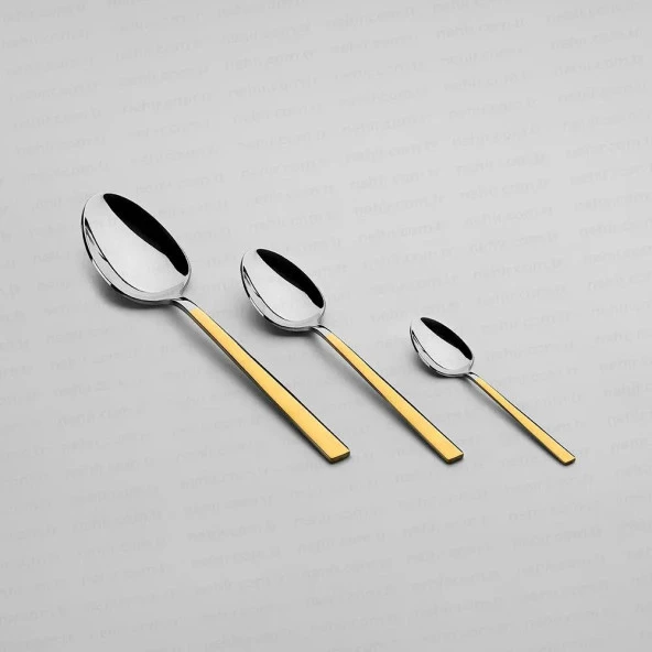 Nehir dalyan altın 60 parça çatal kaşık takımı seti 18/10 paslanmaz çelik 12 kişilik ürün görseli 1
