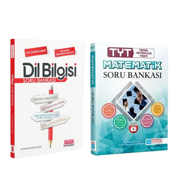 Evrensel TYT Matematik ve AKM Dil Bilgisi Soru Bankası Seti 2 Kitap ürün görseli 1