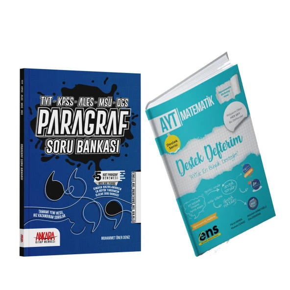 ENS AYT Matematik Destek Defteri ve AKM Paragraf Soru Bankası Seti 2 Kitap ürün görseli 1