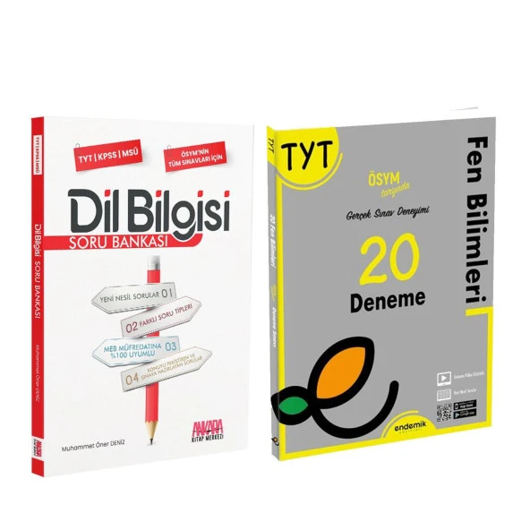 Endemik TYT Fen Bilimleri Deneme ve AKM Dil Bilgisi Soru Bankası Seti 2 Kitap ürün görseli 1