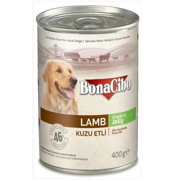 Bonacibo Jöleli Kuzu Etli Yaş Yetişkin Köpek Maması 400 GR ürün görseli 1