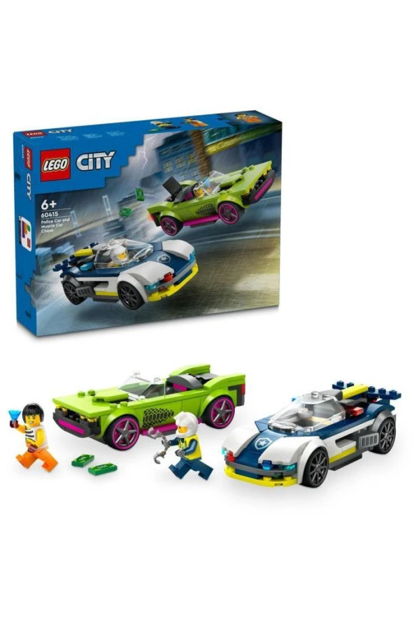 Lego City Polis Arabası Ve Spor Araba Takibi 60415,Polis Minifigürü İçeren 213 Parça Yapım Seti ürün görseli 1