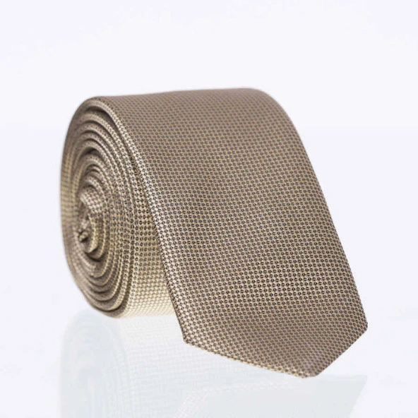 Gold Slim Fit Düz Renk Dokuma Kravat / DDK-16 ürün görseli 1