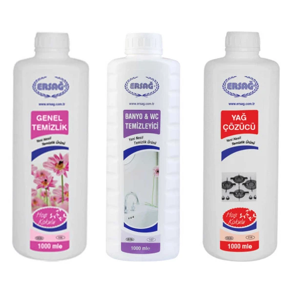 Ersağ Genel Temizlik + Antibakteriyel Banyo & WC Temizleyici + Yağ Çöz 1000 Ml. ürün görseli 1