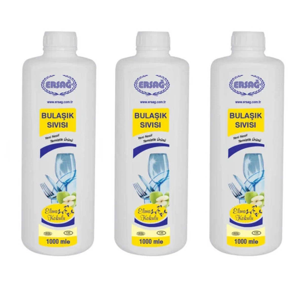 Ersağ Elma Kokulu Bulaşık Sıvısı 1000 Ml. * 3 Adet ürün görseli 1