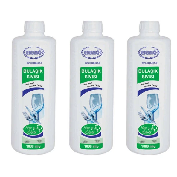 Ersağ Hoş Kokulu Bulaşık Sıvısı 1000 Ml. X 3 Adet ürün görseli 1