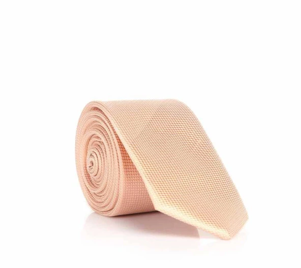 Pudra Slim Fit Düz Renk Dokuma Kravat / DDK-38 ürün görseli 1