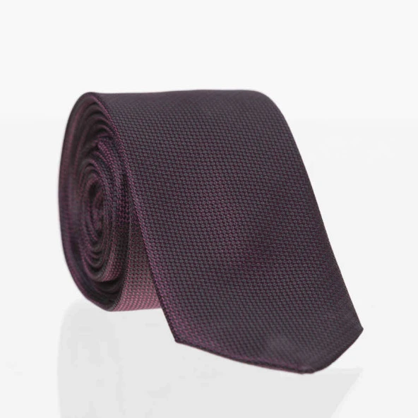 Koyu Mürdüm Slim Fit Düz Renk Dokuma Kravat / DDK-14 ürün görseli 1