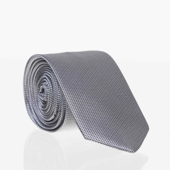 Gri Slim Fit Düz Renk Dokuma Kravat / DDK-24 ürün görseli 1