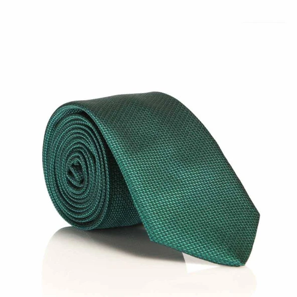 Zümrüt Yeşil Slim Fit Düz Renk Dokuma Kravat / DDK-28 ürün görseli 1