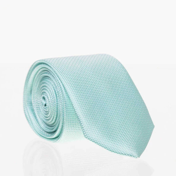 Su Yeşili Slim Fit Düz Renk Dokuma Kravat / DDK-22 ürün görseli 1