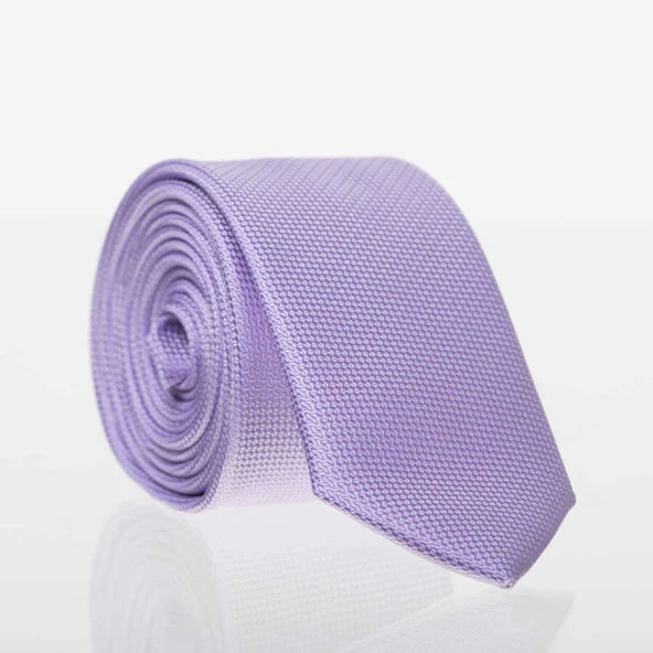 Lila Slim Fit Düz Renk Dokuma Kravat / DDK-17 ürün görseli 1