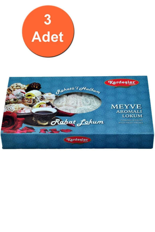 Kardeşler Meyve Aromalı Sarma Hediyelik Lokum 700 G x 3 Adet ürün görseli 1