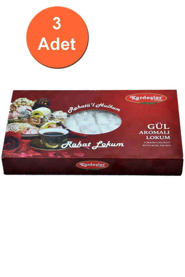 Kardeşler Gül Aromalı Hediyelik Lokum 700 G x 3 Adet ürün görseli 1
