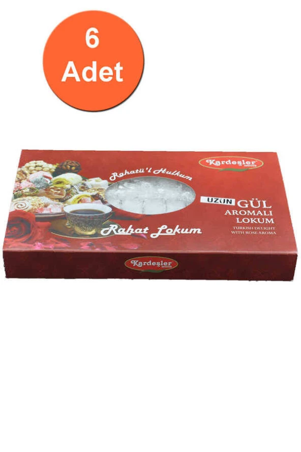 Kardeşler Gül Aromalı Uzun Hediyelik Lokum 700 G x 6 Adet ürün görseli 1