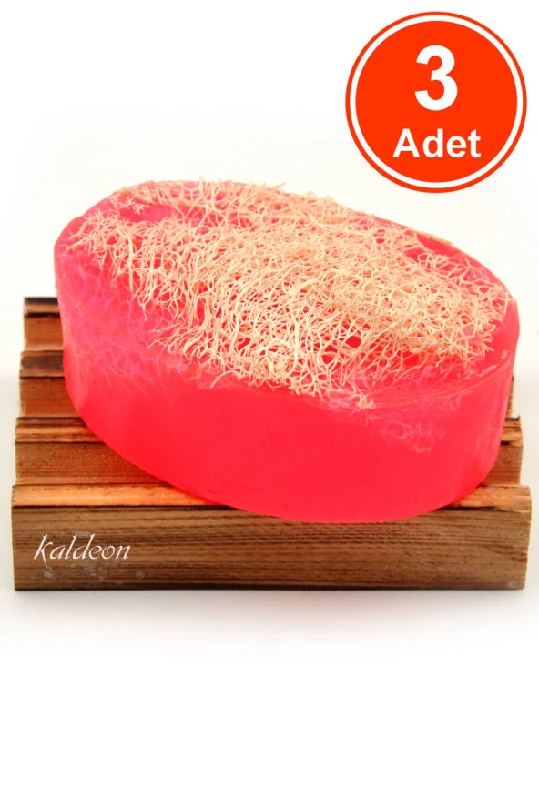 Kabak Lifli El Yapımı Doğal Gül Yağı Sabunu 120 G x 3 Adet ürün görseli 1