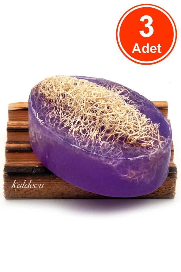 Kabak Lifli El Yapımı Doğal Lavanta Yağı Sabunu 120 G x 3 Adet ürün görseli 1