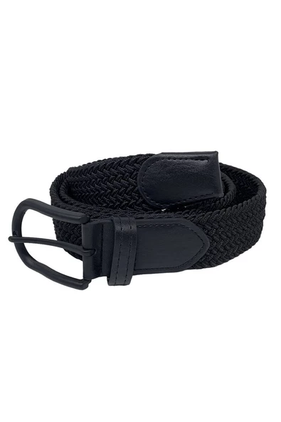 Siyah Elastik Esnek Unisex Örgü Kemer - 8500-1 ürün görseli 1
