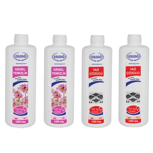 Ersağ Genel Temizlik * 2 Adet + Yağ Çöz * 2 Adet * 1000 ML. ürün görseli 1