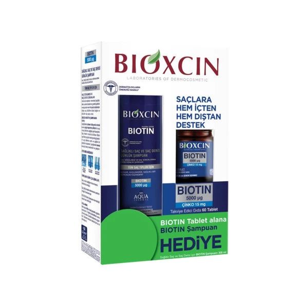 BİOXCİN BİOTİN 5.000 MCG 60 TABLET ALANA BİOTİN ŞAMPUAN 300 ML HEDİYE ürün görseli 1