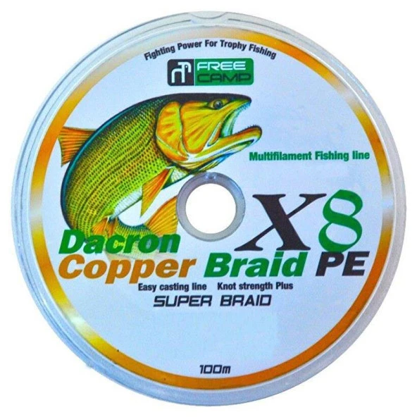 FreeCamp Dacron Braid x8 PE 100m İp Misina ürün görseli 1