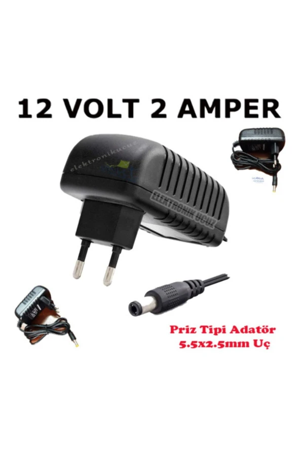 12 Volt 2 Amper Plastik Adaptör ürün görseli 1