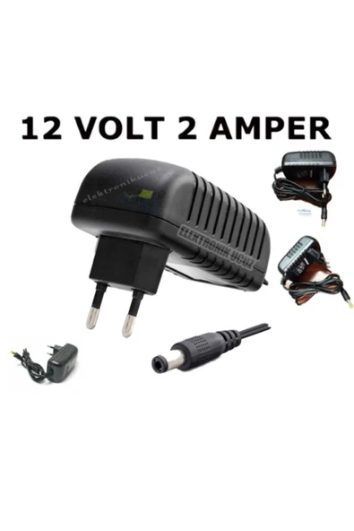 12 Volt 2 Amper Kamerası - Şerit Led - Mini Uydu - Modem Adaptörü 12v 2a Adaptör - 5.5x2.5mm ürün görseli 1