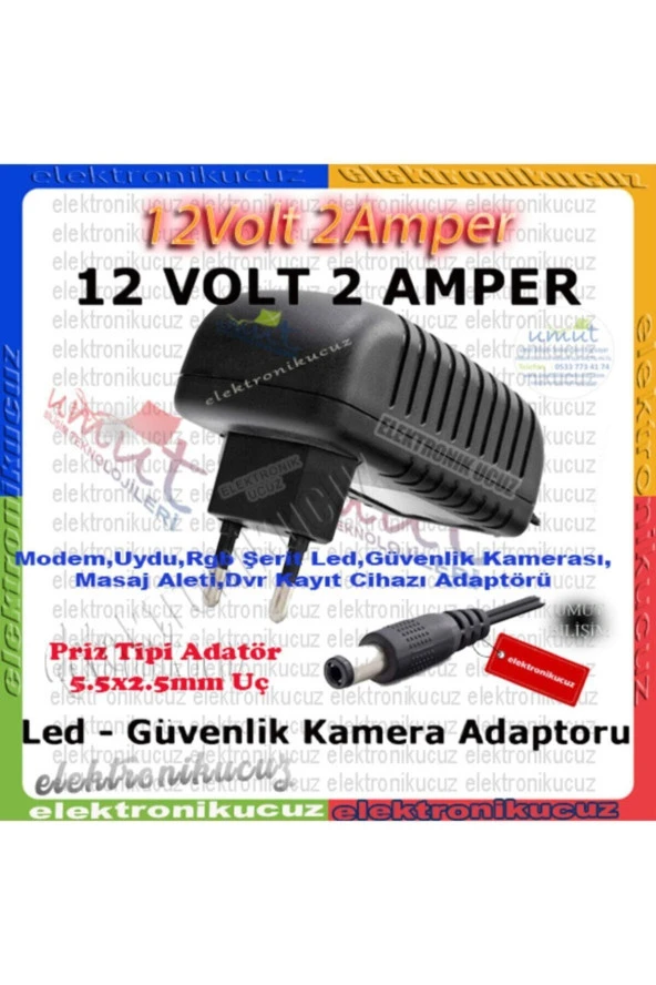 UMUT BİLİŞİM_golfen Bel Kemer Masaj Aleti Uyumlu 12 Volt 2 Amper 12v 2a Adapter ürün görseli 1
