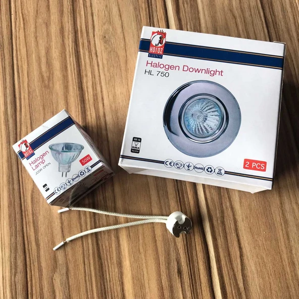 (1 Takım) Horoz 220x50 Spot Lamba Seti - 50 Watt Çanak Ampul - 220V Şebeke Elektriği ile Çalışır ürün görseli 1